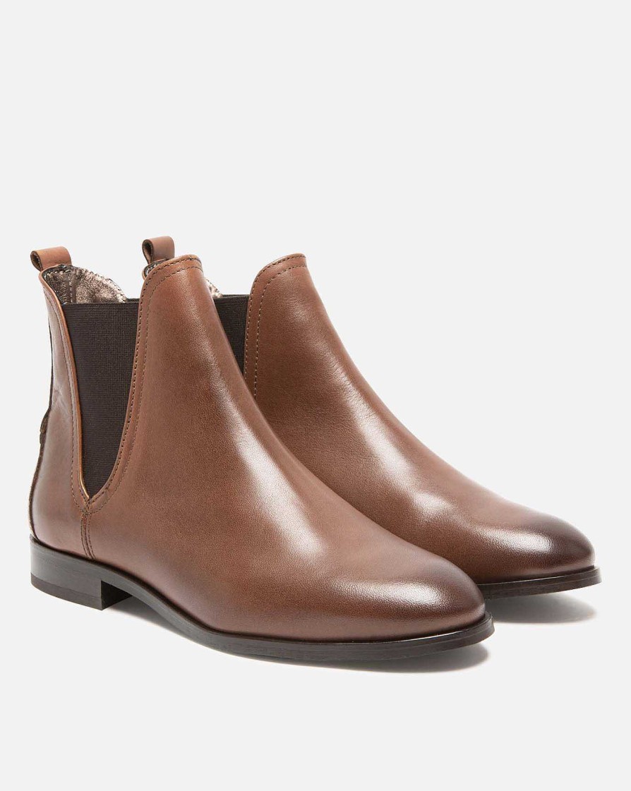 KOST Women'S Brown Leather Chelsea Boots New