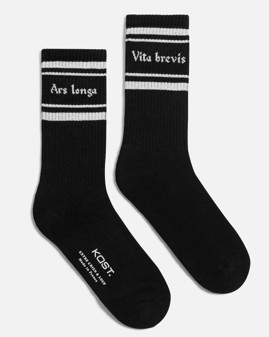 KOST Black And White Organic Cotton Socks Made In France Online