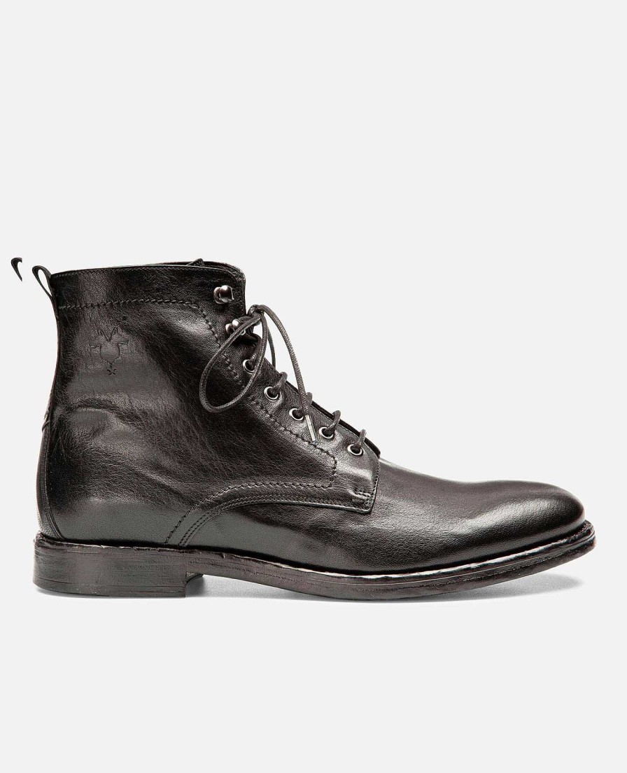 KOST Men'S Black Leather Lace Up Boots Best