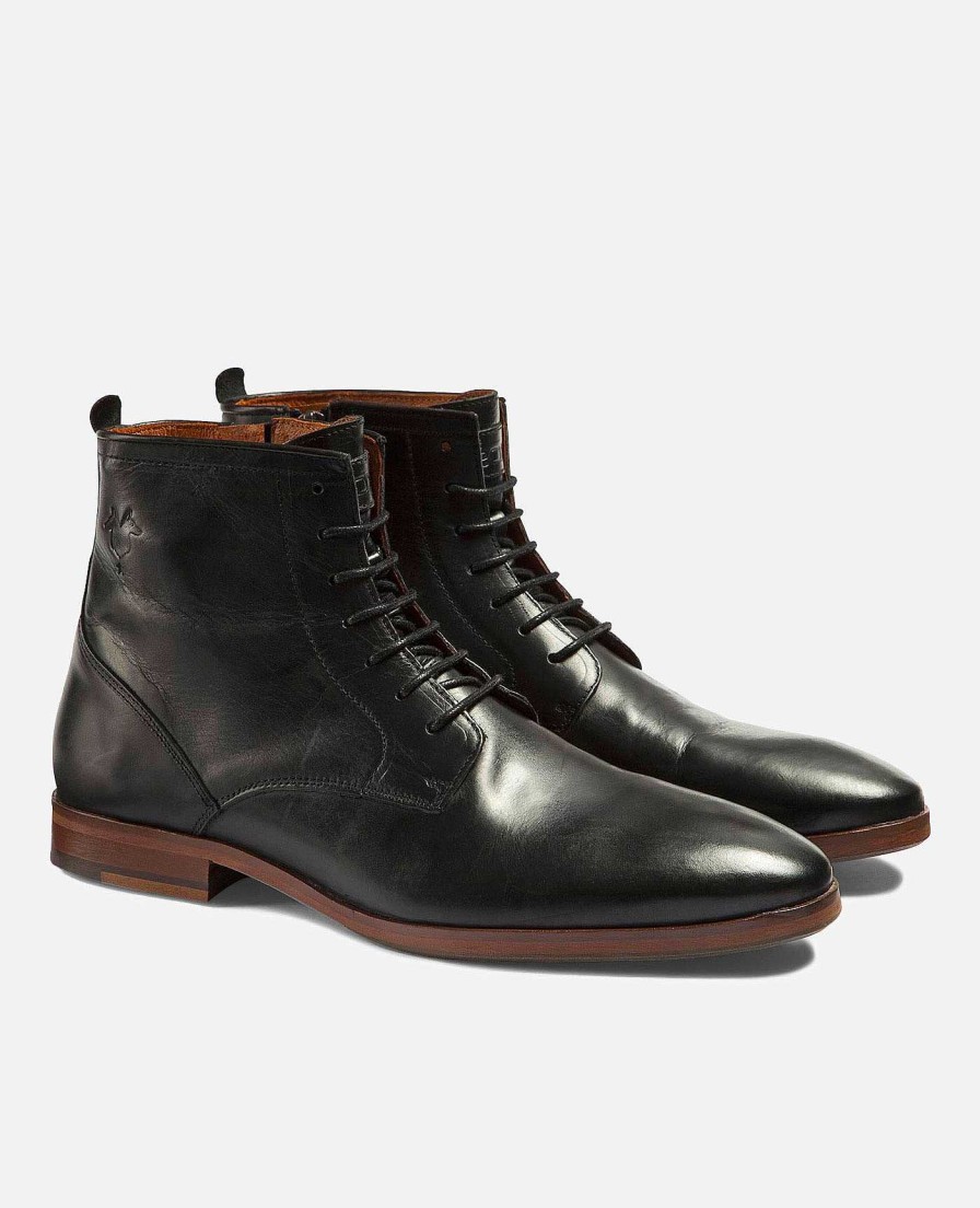 KOST Men'S Black Vegetable Tanned Leather Boots New