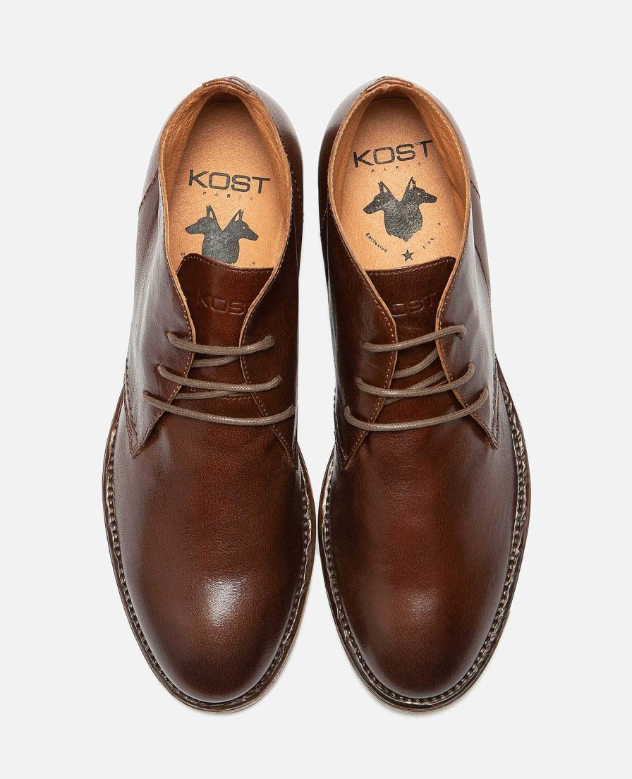 KOST Men'S Brown Leather Boots Hot