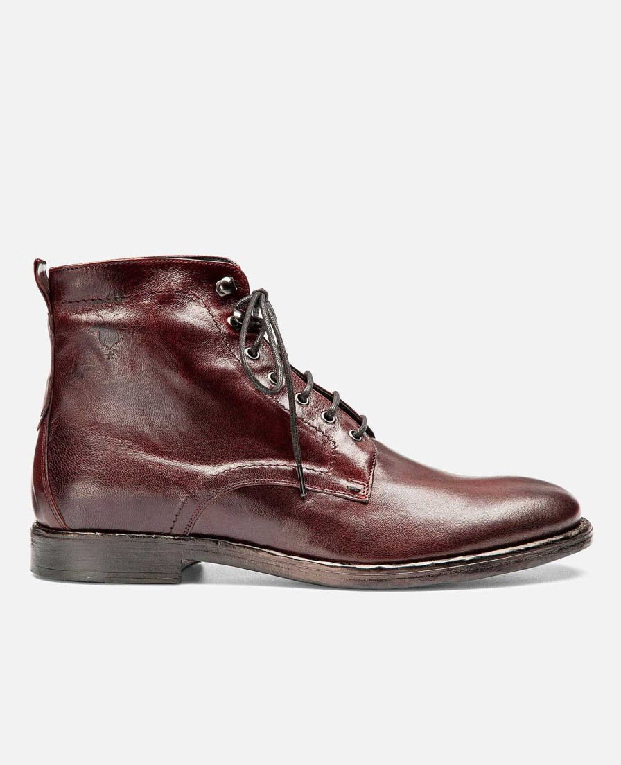 KOST Men'S Bordeaux Leather Lace-Up Boots Best