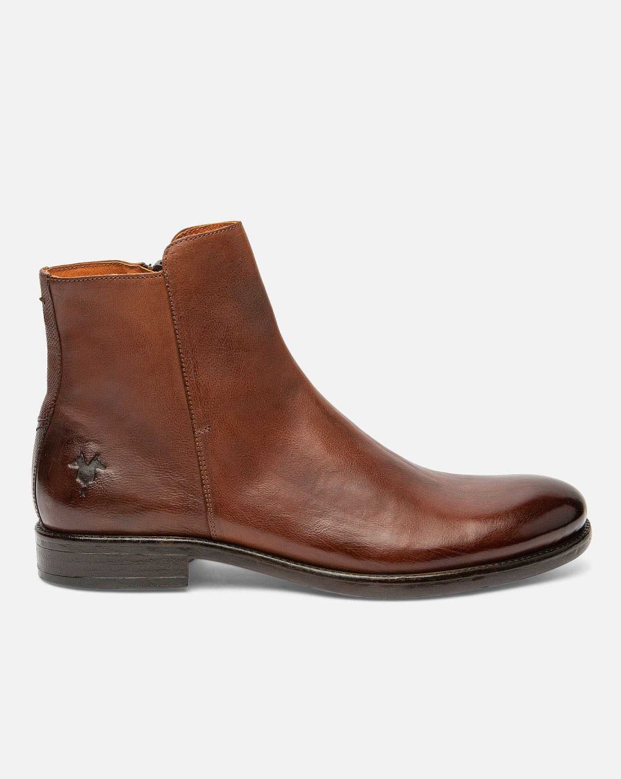 KOST Men'S Brown Leather Chelsea Boots Hot