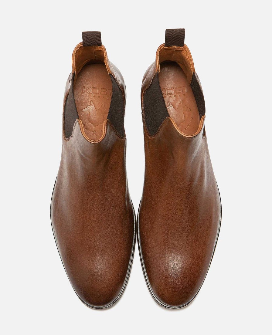 KOST Men'S Brown Leather Chelsea Boots Wholesale