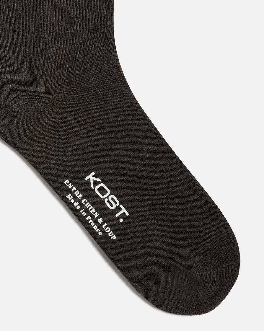 KOST Men'S Black Organic Cotton Socks Made In France Wholesale