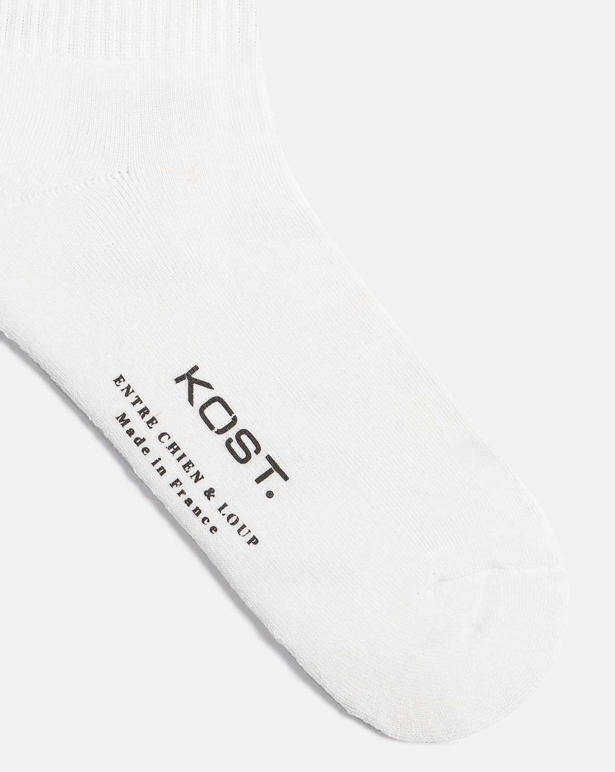 KOST White And Red Organic Cotton Socks Made In France Hot