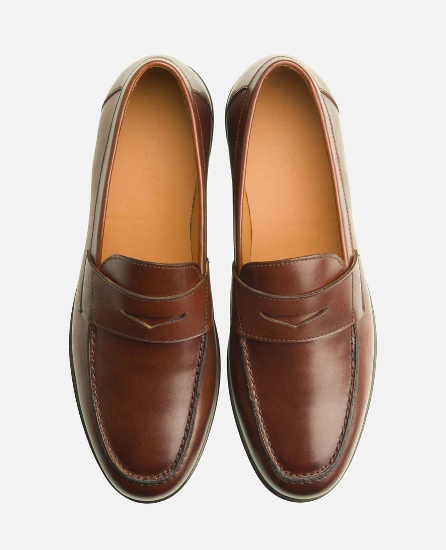 KOST Men'S Cognac Leather Loafers Online