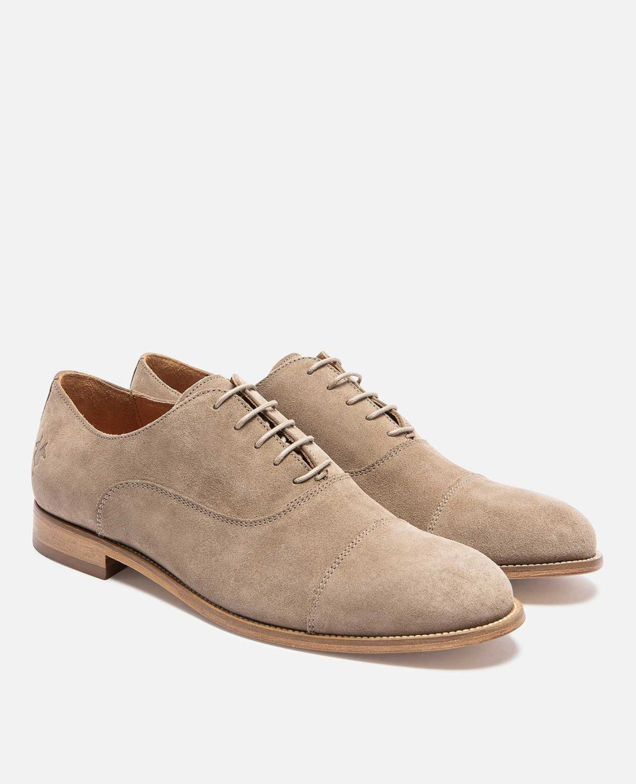 KOST Men'S Taupe Suede Oxford Shoes New