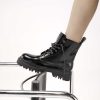 KOST Women Black Leather Chunky Boots Wholesale