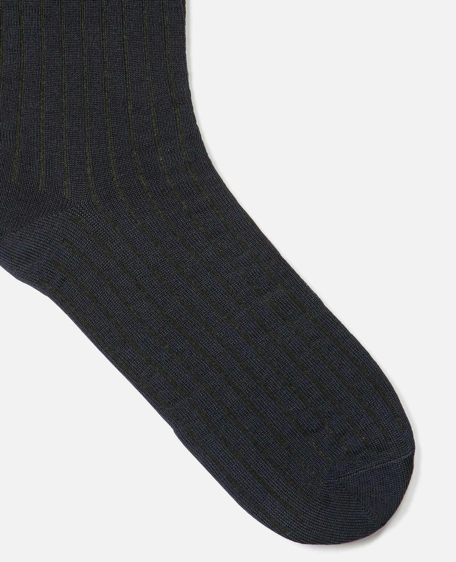 KOST Men'S Made In France Blue Cotton Socks New