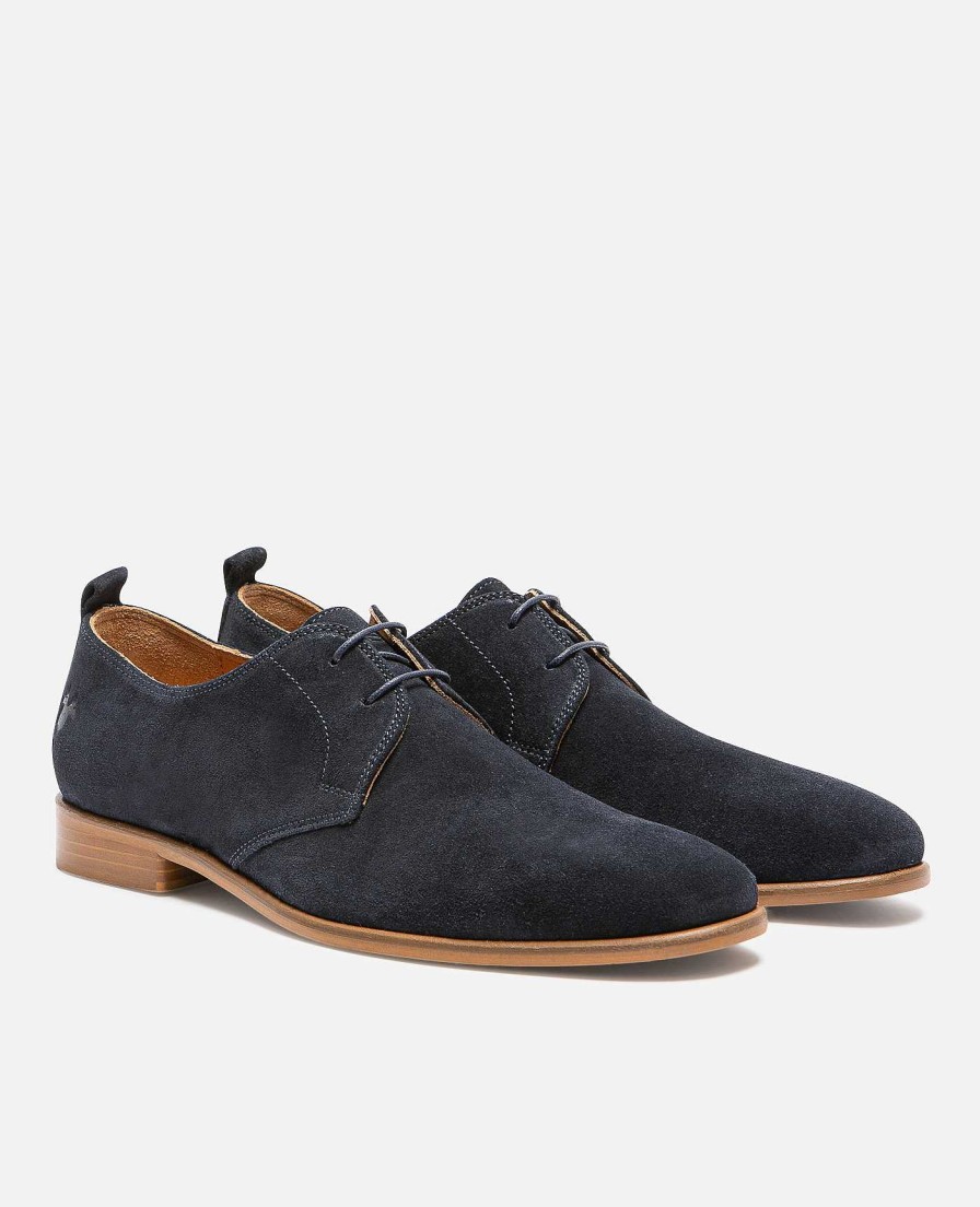 KOST Men'S Blue Suede Derby Shoes Hot