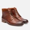 KOST Brown Leather Lace Up Boots For Men Hot