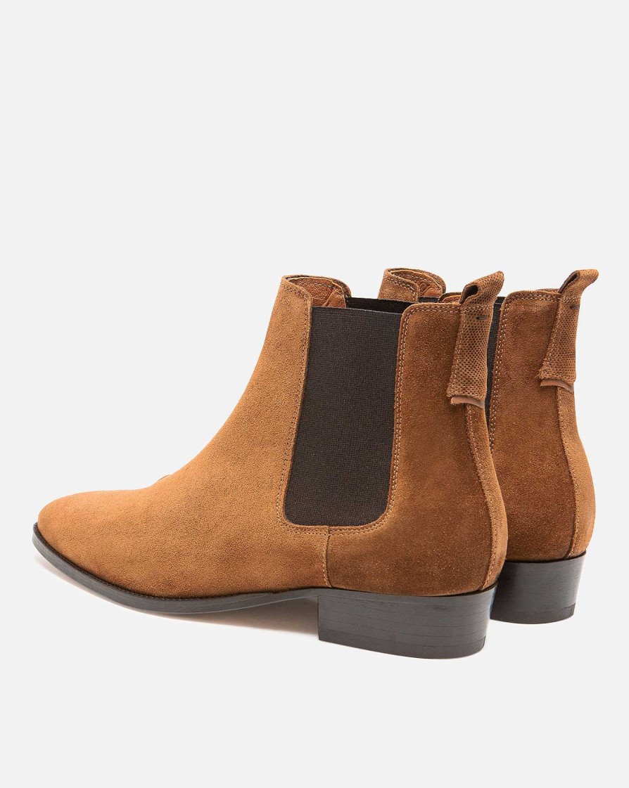 KOST Brown Suede Chelsea Boots With Heel Wholesale