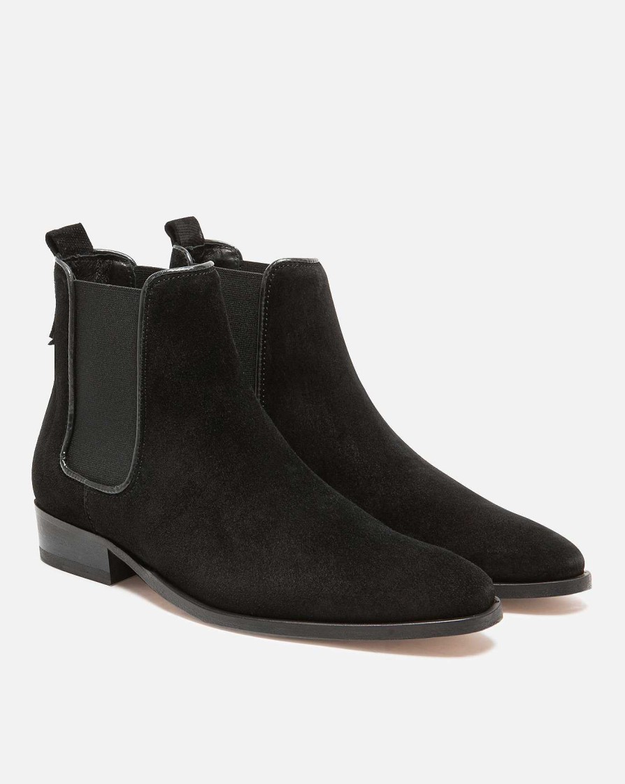 KOST Black Women'S Suede Chelsea Boots Wholesale