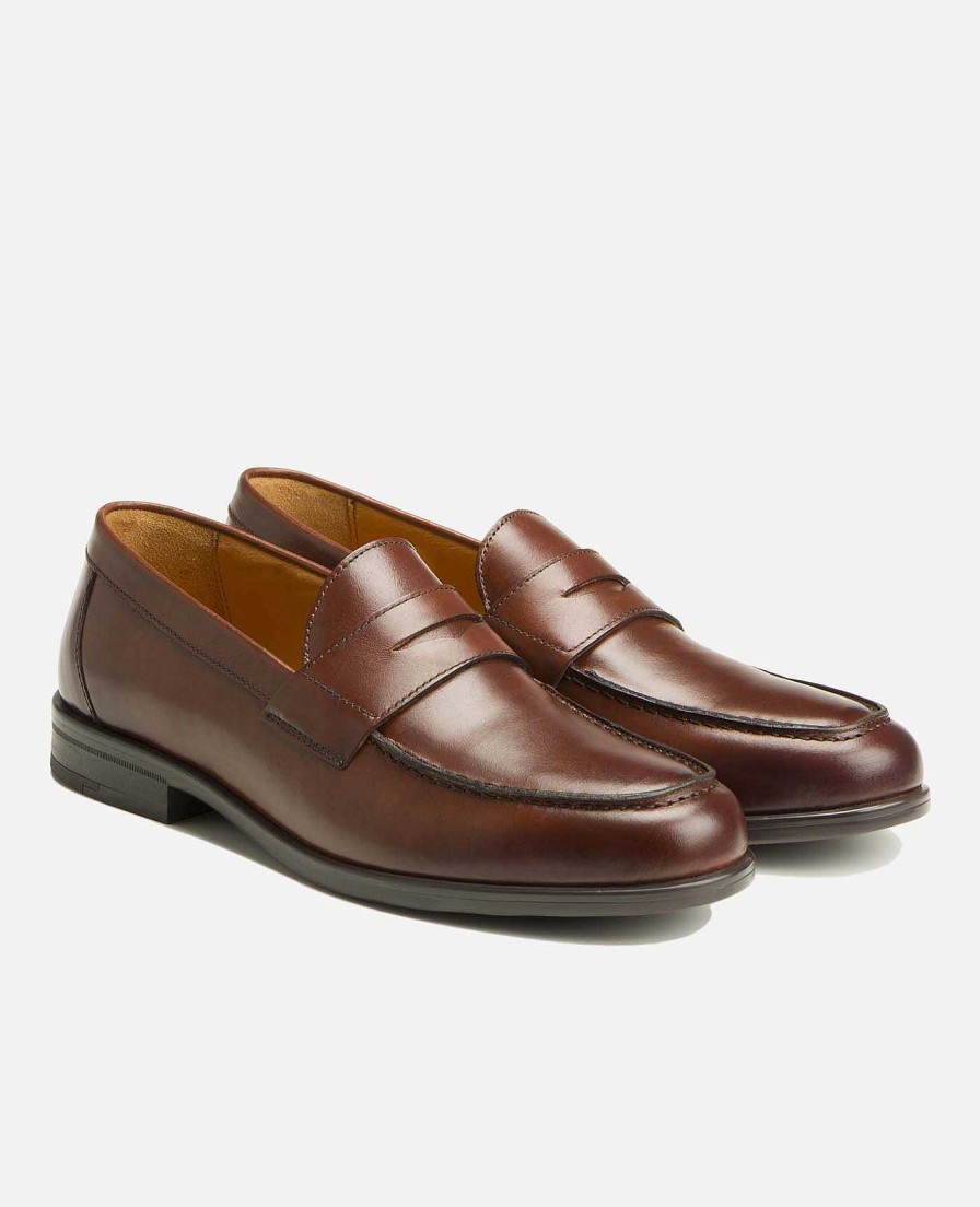 KOST Men'S Cognac Leather Loafers Online