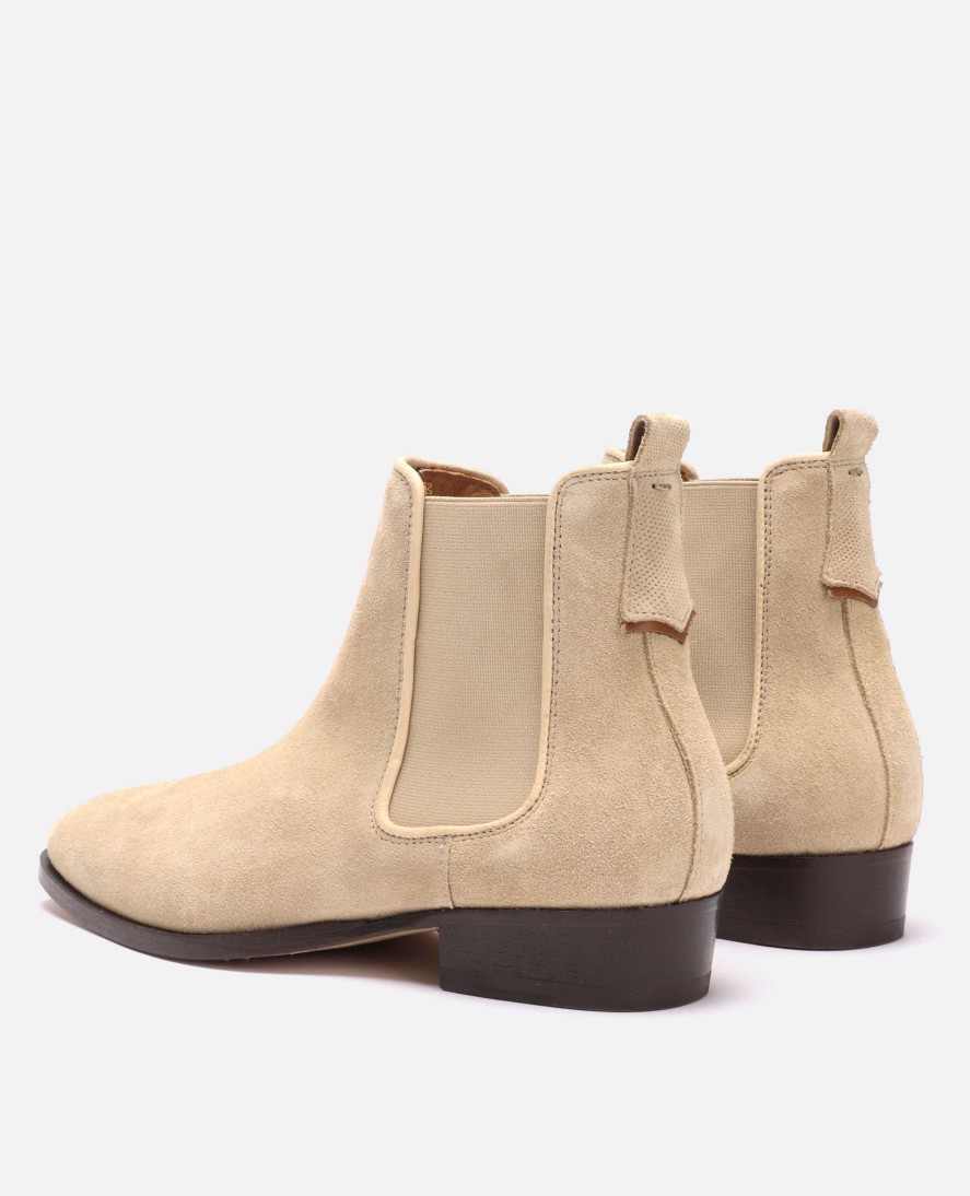 KOST Beige Women'S Suede Chelsea Boots Wholesale