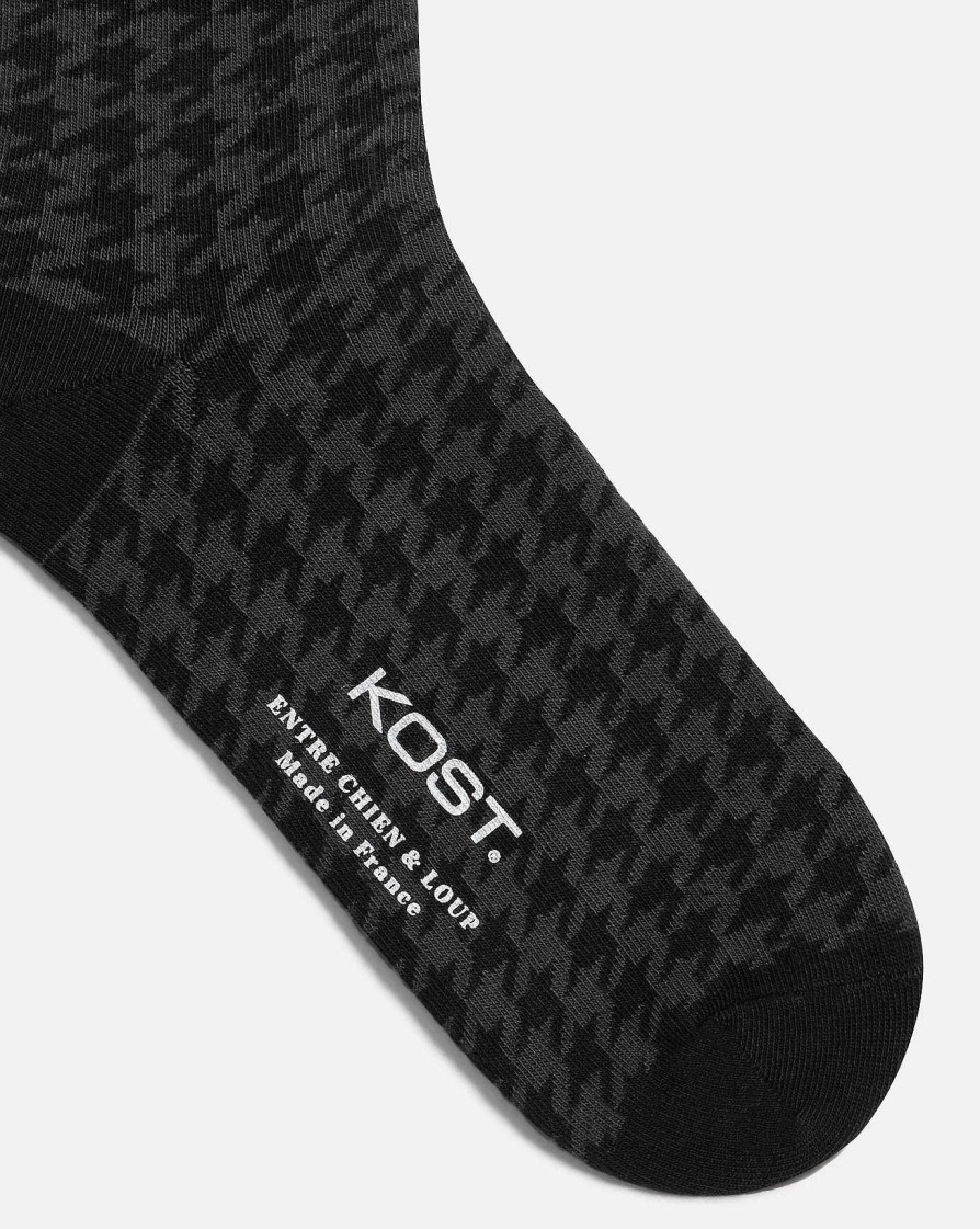 KOST Mens Black And Gray Made In France Organic Cotton Socks New