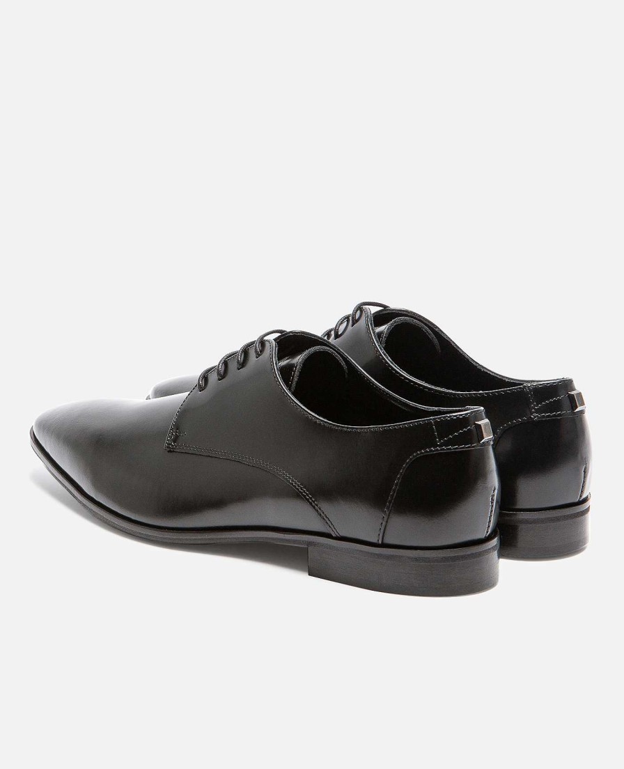 KOST Men'S Black Leather Derby Shoes Hot