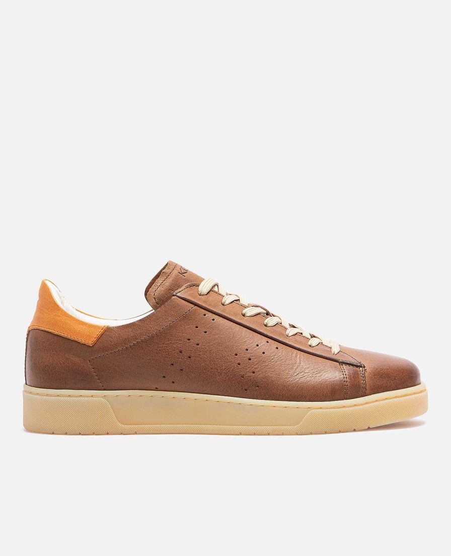 KOST Men'S Brown Vegetable Tanned Leather Sneakers Wholesale