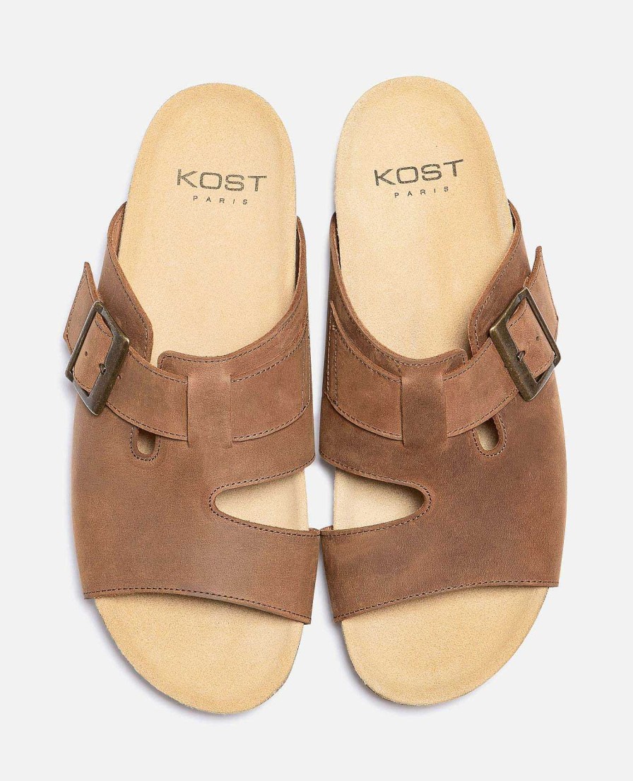 KOST Men'S Nubuck Leather Slippers Hot