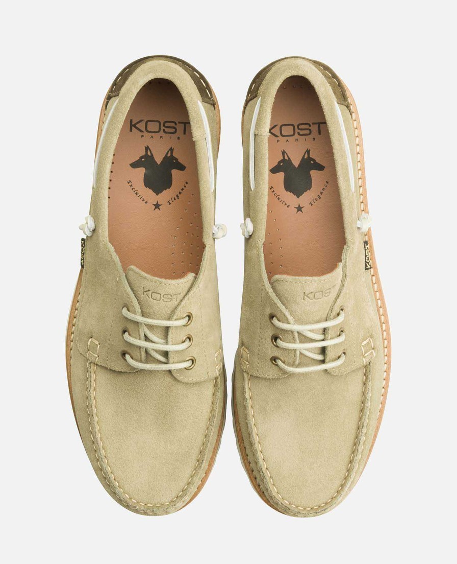 KOST Men'S Green Suede Boat Shoes Clearance