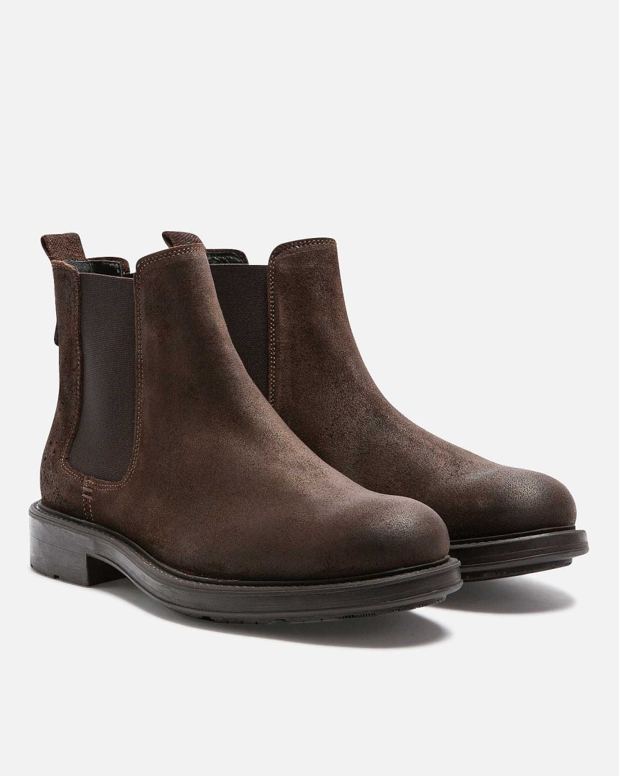 KOST Men'S Brown Suede Chelsea Boots Hot