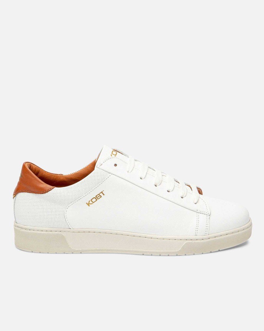 KOST Men'S White Leather Sneakers Wholesale