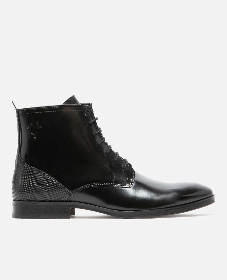 KOST Men'S Black Leather Boots Wholesale