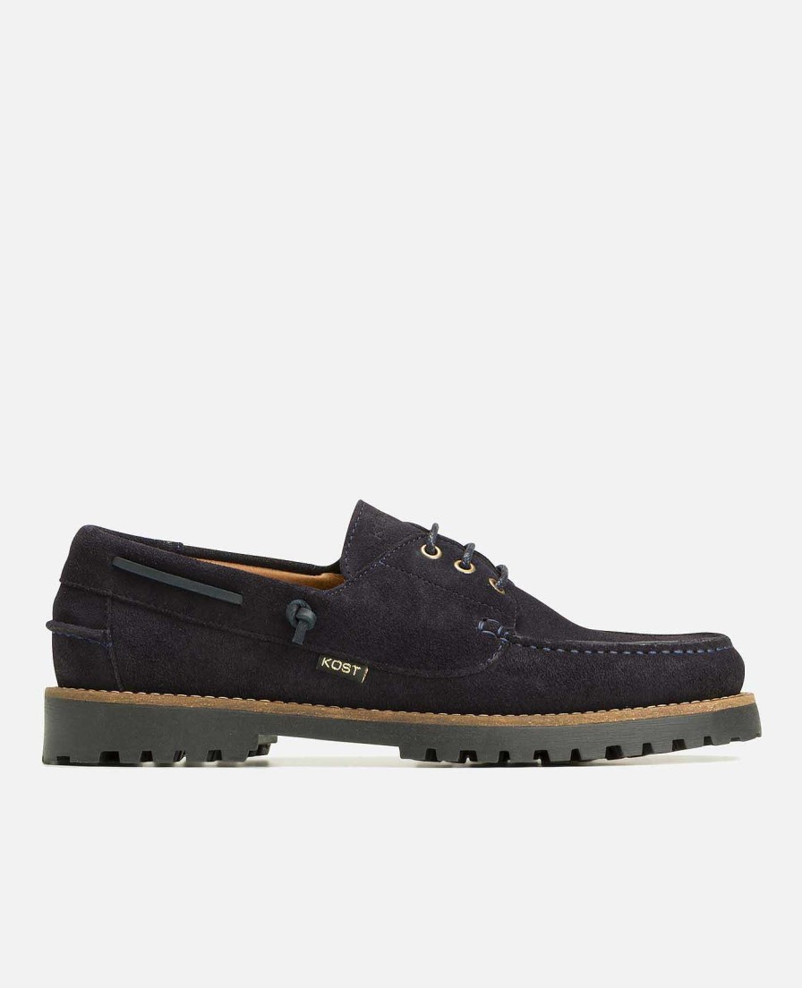 KOST Navy Blue Suede Boat Shoes For Men Wholesale