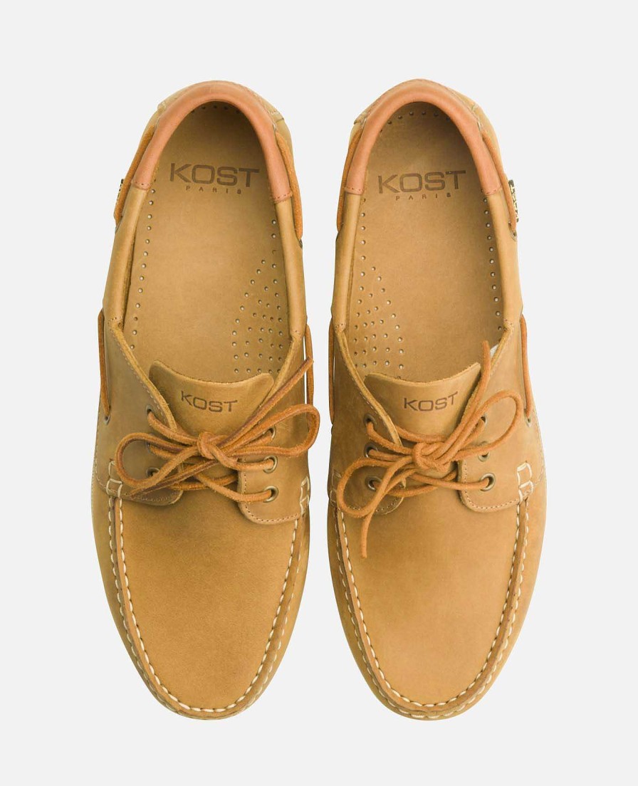 KOST Men'S Mustard Nubuck Boat Shoes New