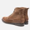 KOST Brown Suede Lace Up Boots For Men Best