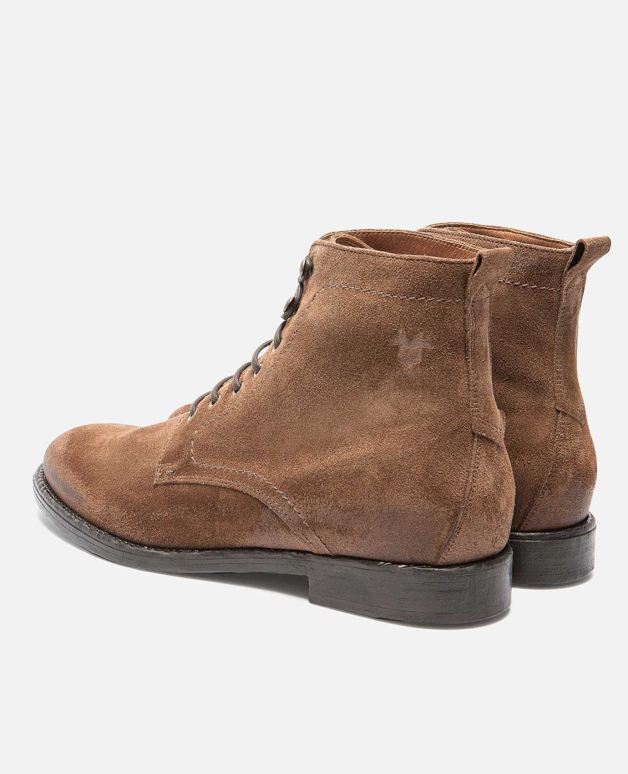 KOST Brown Suede Lace Up Boots For Men Best