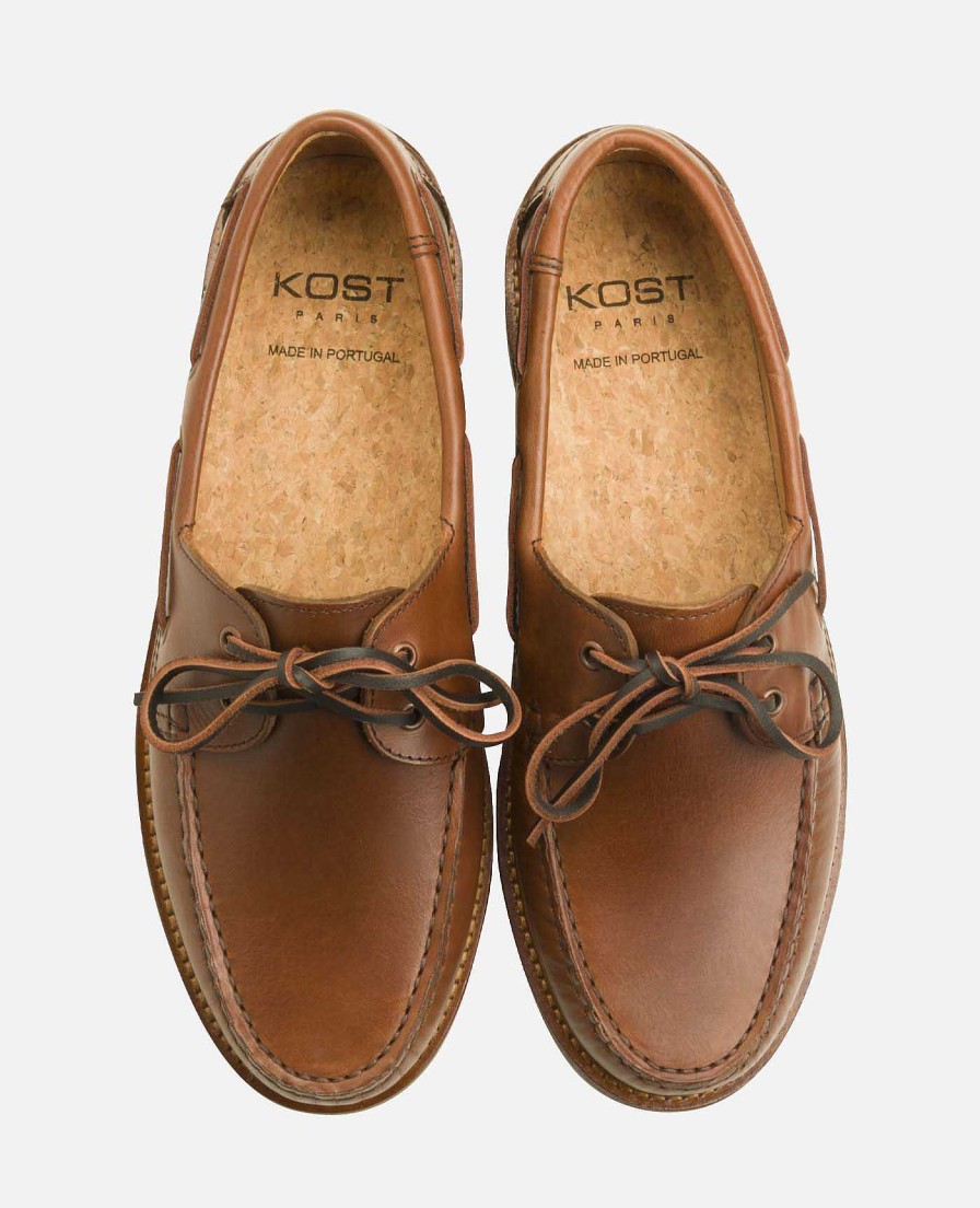 KOST Men'S Brown Leather Boat Shoe Online