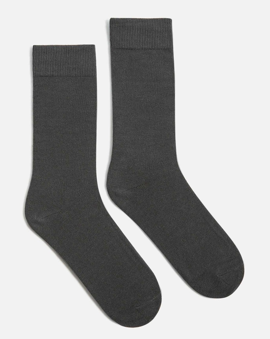 KOST Men'S Dark Gray Organic Cotton Socks Made In France New