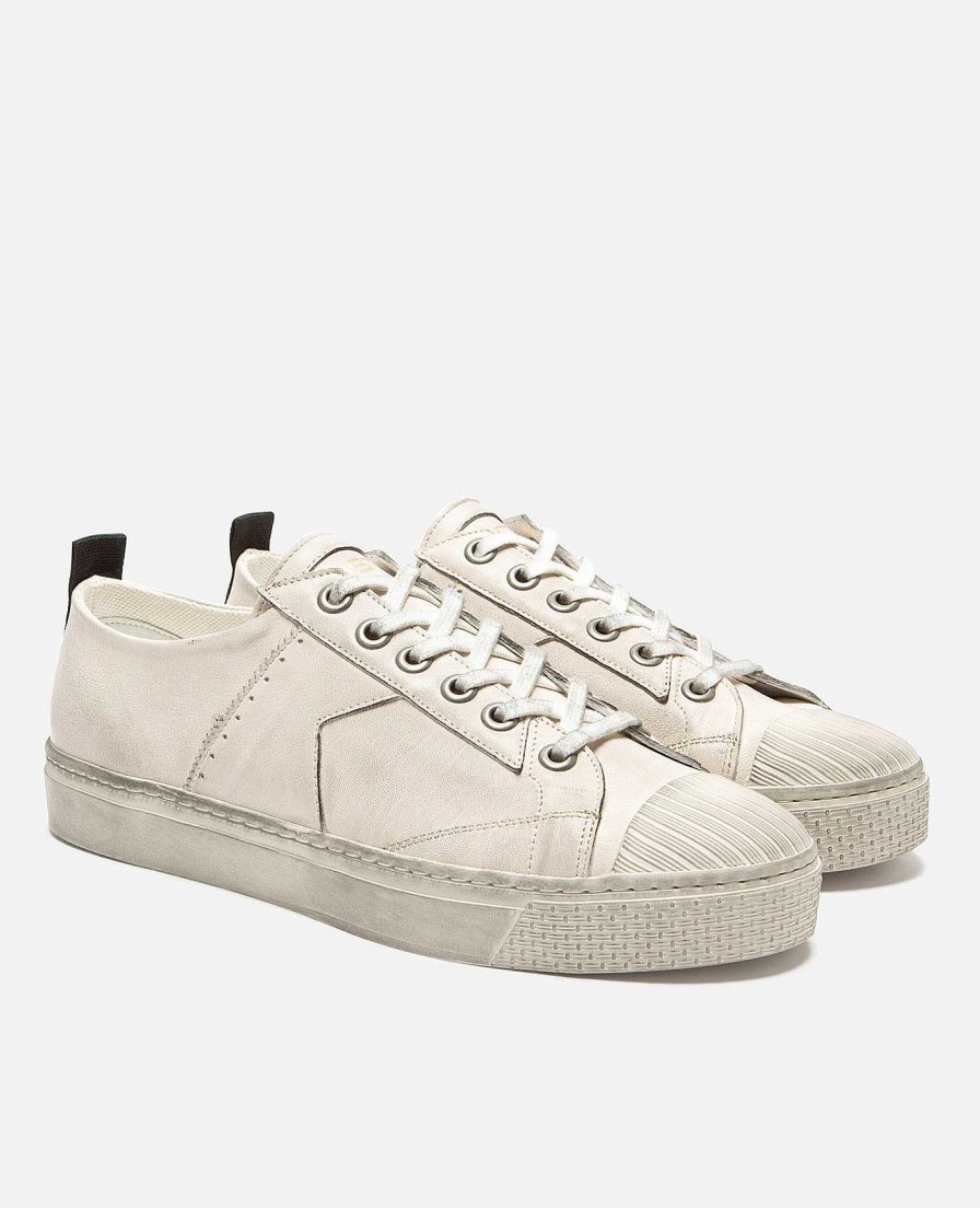 KOST Men'S Sneakers Made Of Off-White Vegetable Tanned Leather Wholesale