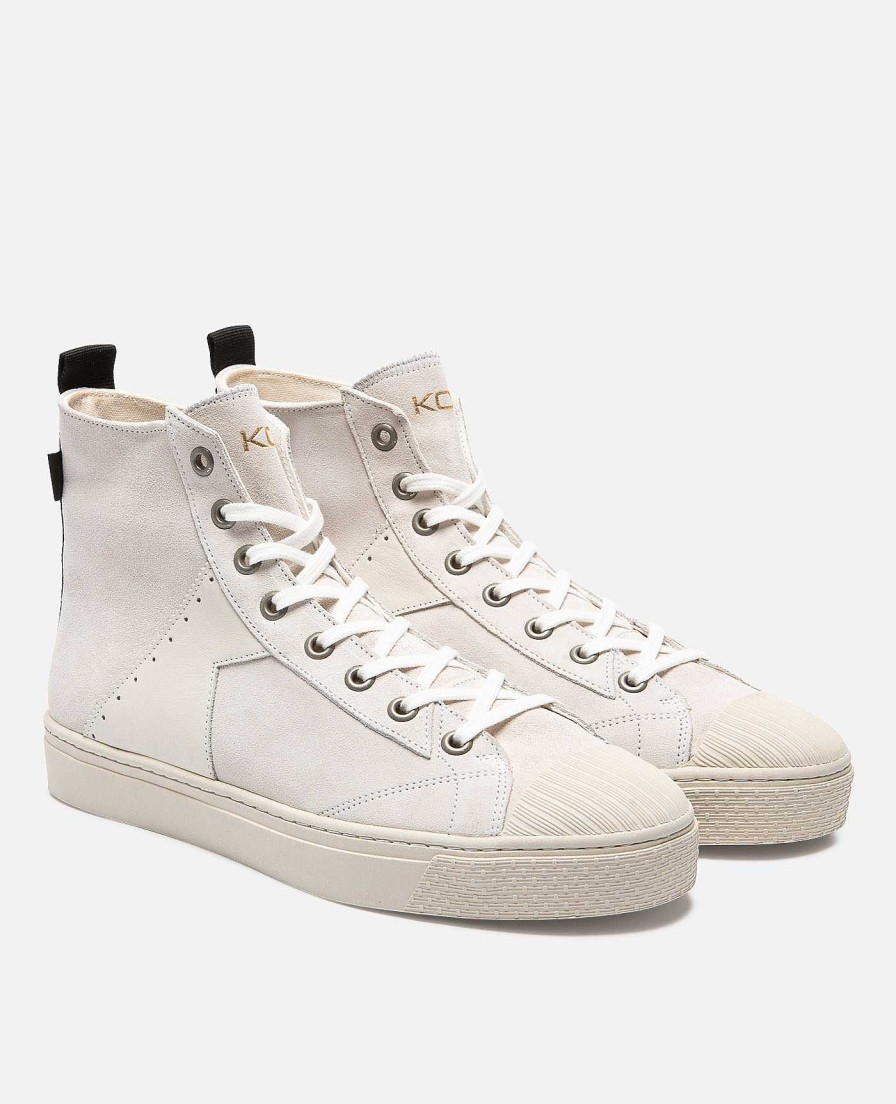 KOST Women'S Off-White Suede Eco-Friendly Sneakers Clearance