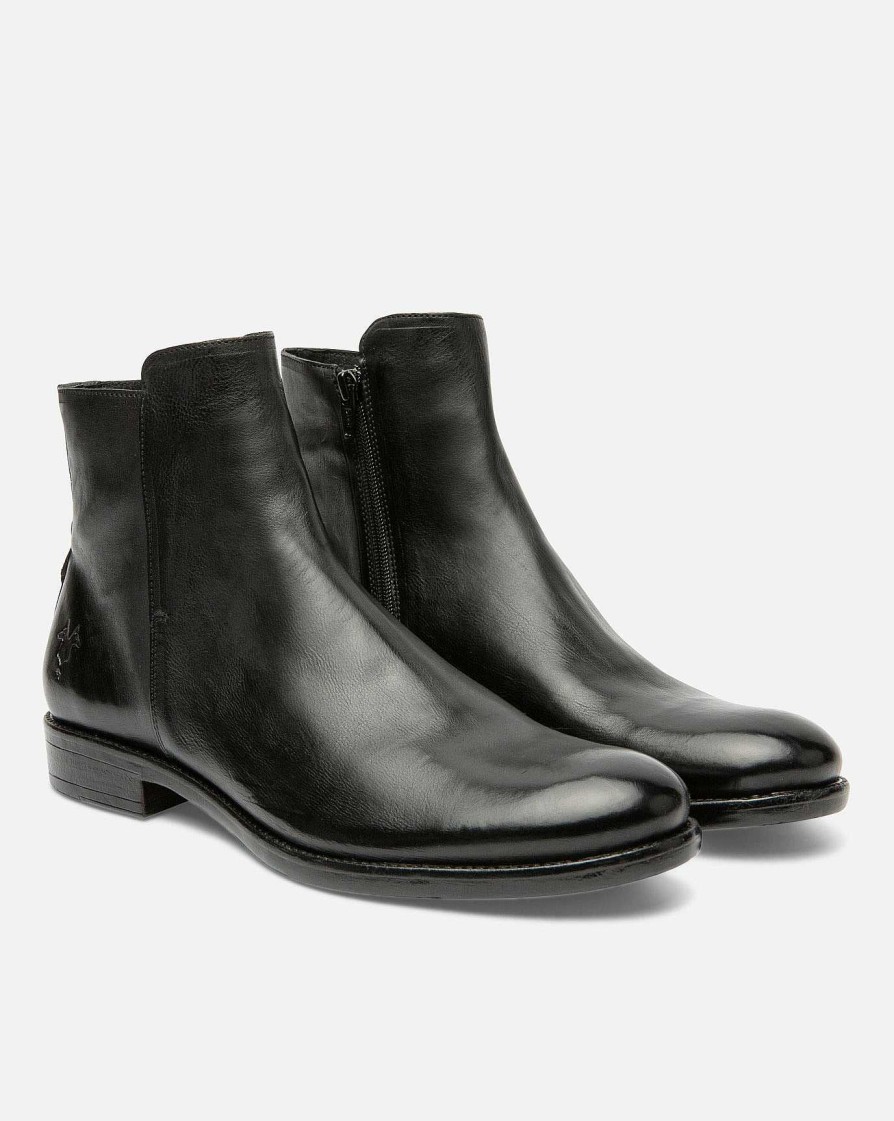 KOST Men'S Black Leather Chelsea Boots Clearance