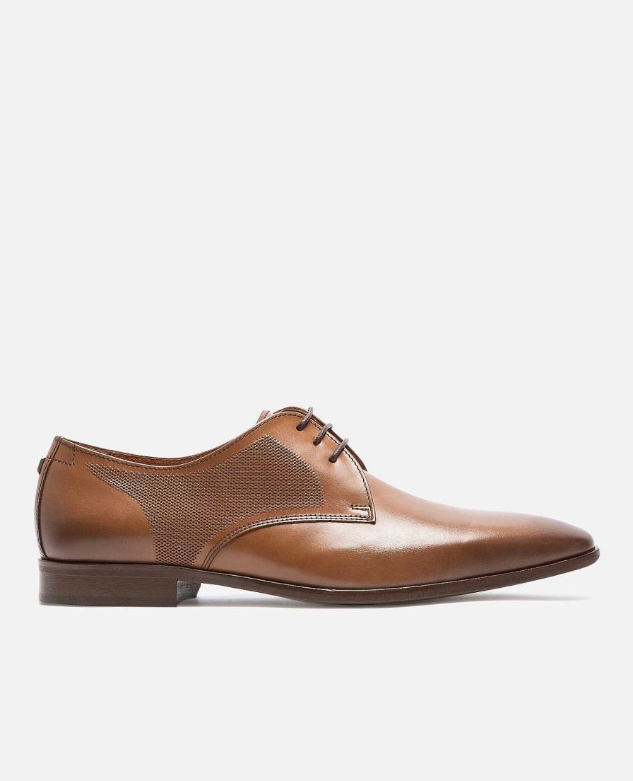 KOST Men'S Brown Leather Derby Shoes Clearance