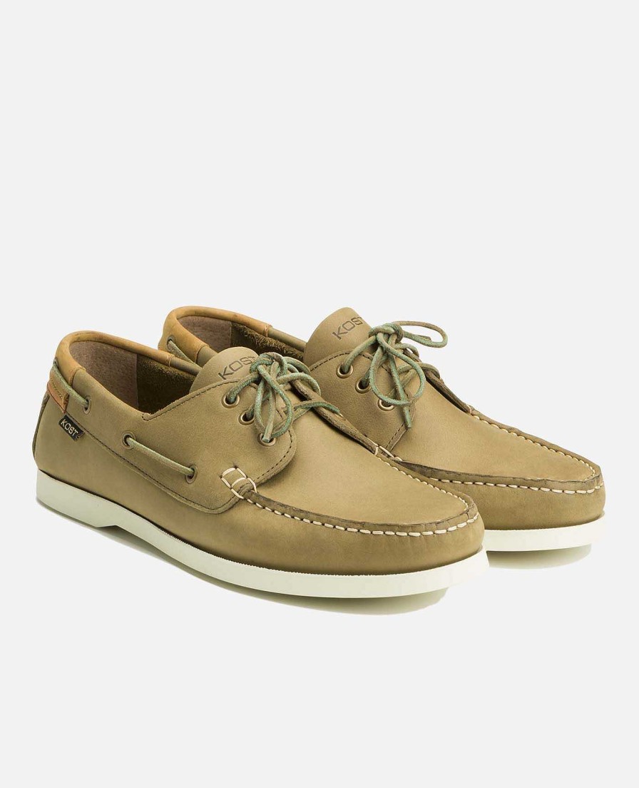 KOST Men'S Nubuck Khaki Boat Shoes Best