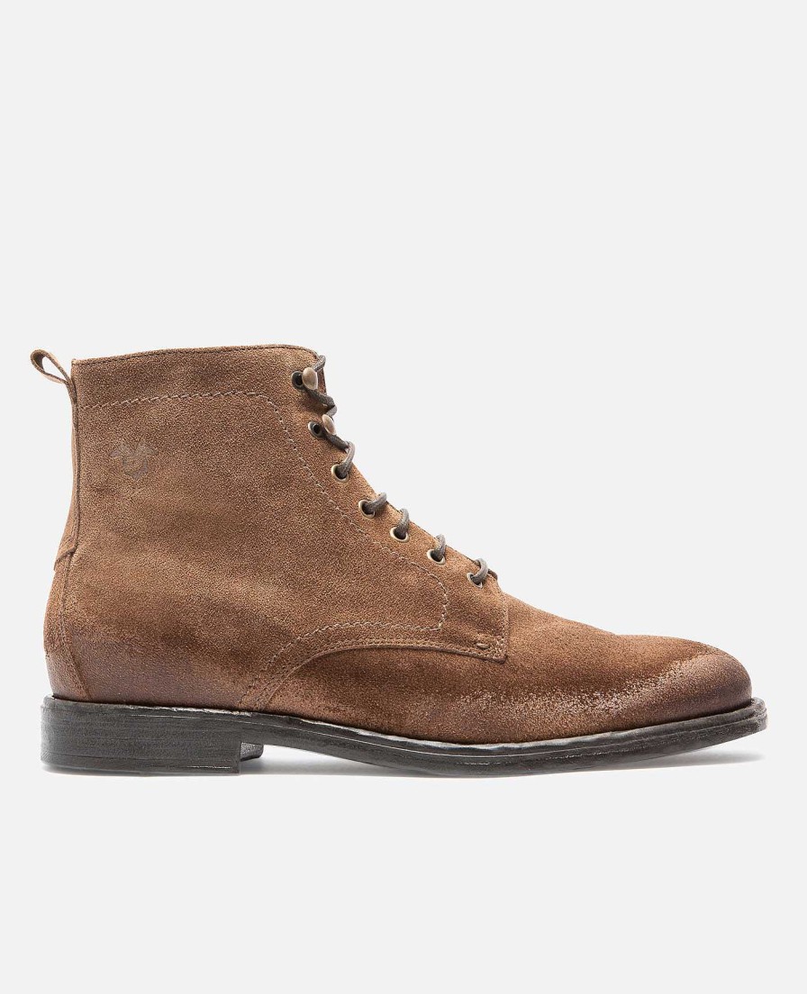 KOST Brown Suede Lace Up Boots For Men Best