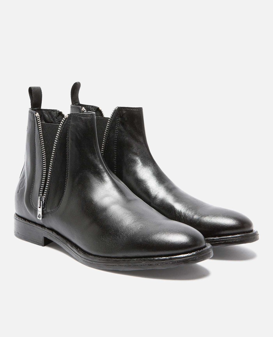 KOST Men'S Black Leather Chelsea Boots Hot