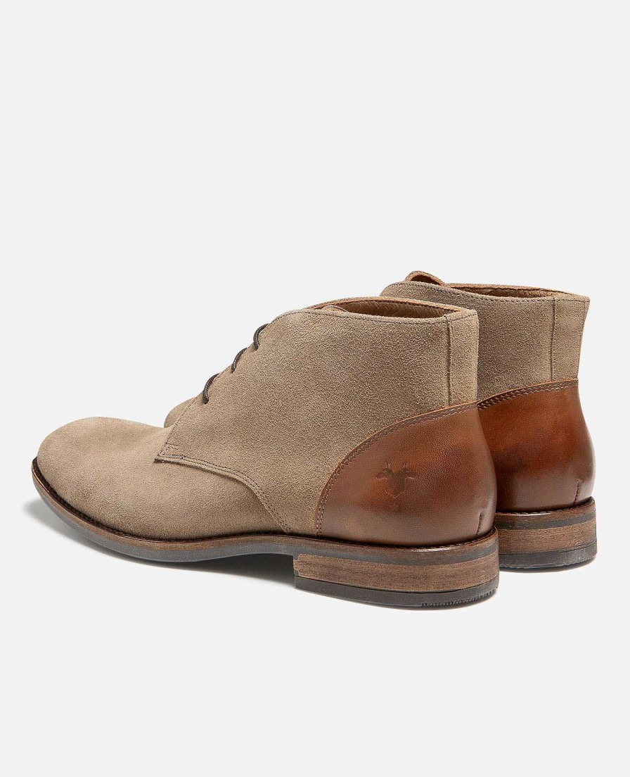 KOST Men'S Taupe Suede Derby Shoes Clearance