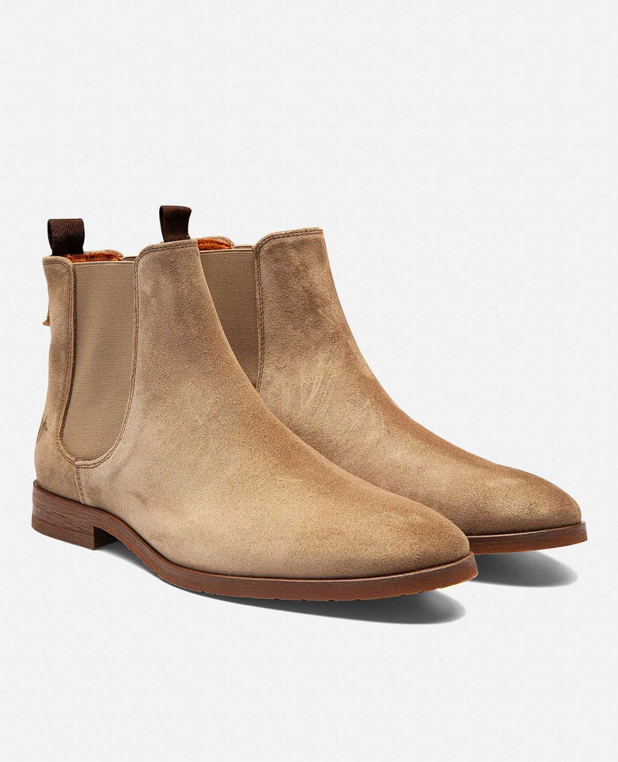 KOST Men'S Taupe Suede Chelsea Boots Hot