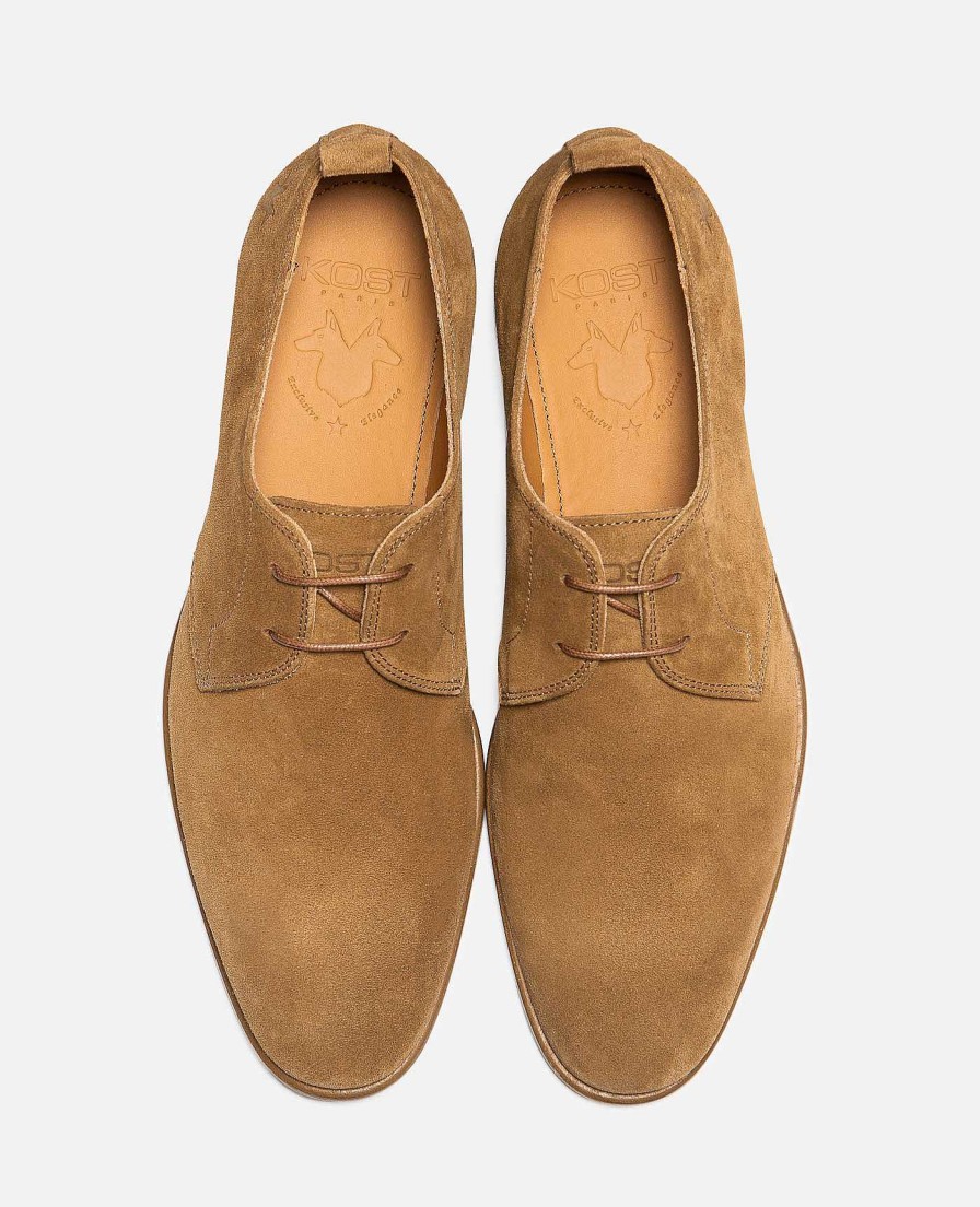 KOST Men'S Brown Suede Derby Shoes Clearance