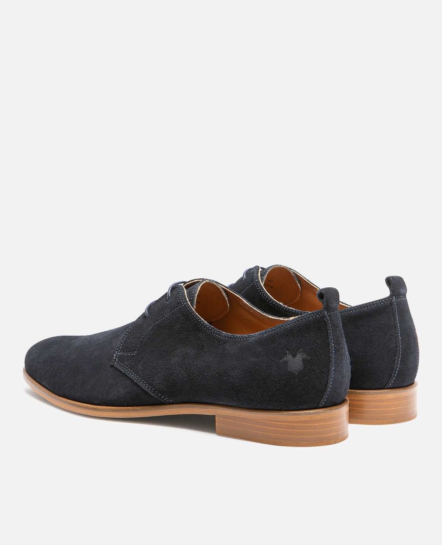 KOST Men'S Blue Suede Derby Shoes Hot